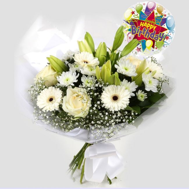 Birthday Balloon & Petite Flowers