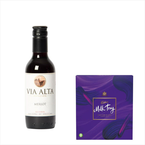 Via Alta Merlot 18.7cl Great stuff! & Milk Tray Chocolates