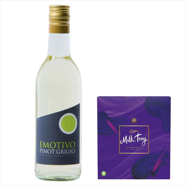 Emotivo Pinot Grigio 18.7cl & Milk Tray Chocolates