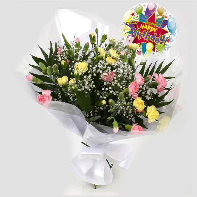 Birthday Balloon & Joyful Flowers