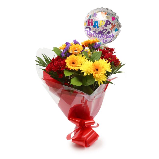 Birthday Balloon & Dazzle Star Flowers