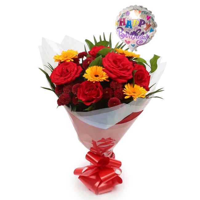 Birthday Balloon & Sun Flowers