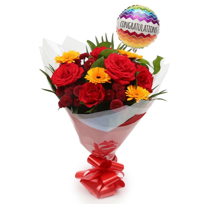 Congratulations Balloon & Sun Flowers