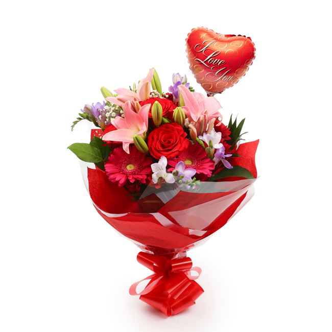 Love You Balloon & & Pink Delight