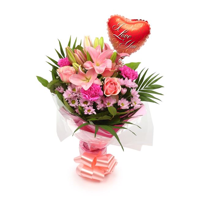 Love You Balloon & Candy Bouquet