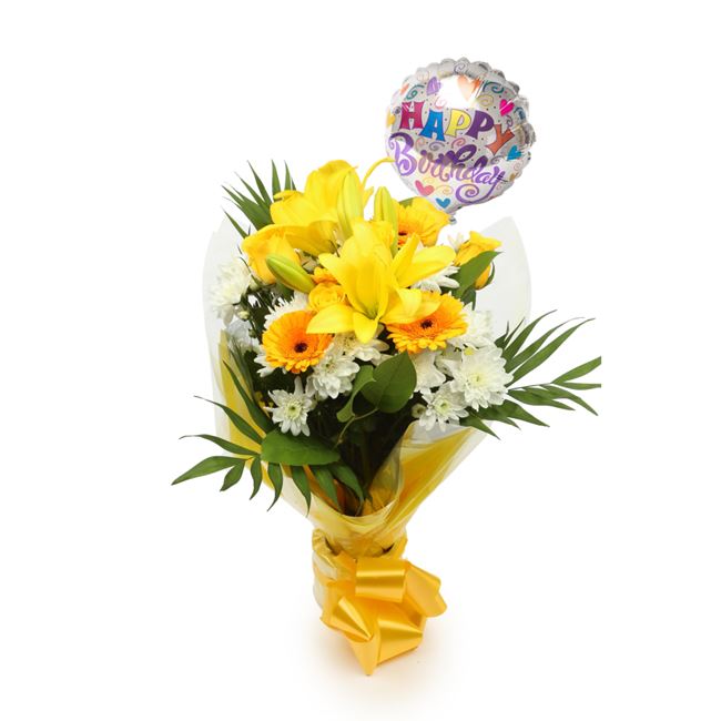 Birthday Balloon & Lovely Lemon Flowers