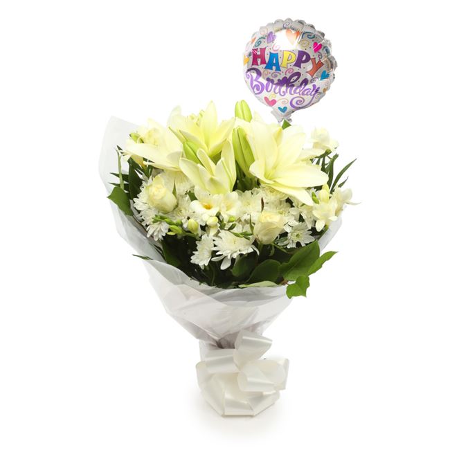 Birthday Balloon & Elegance Flowers